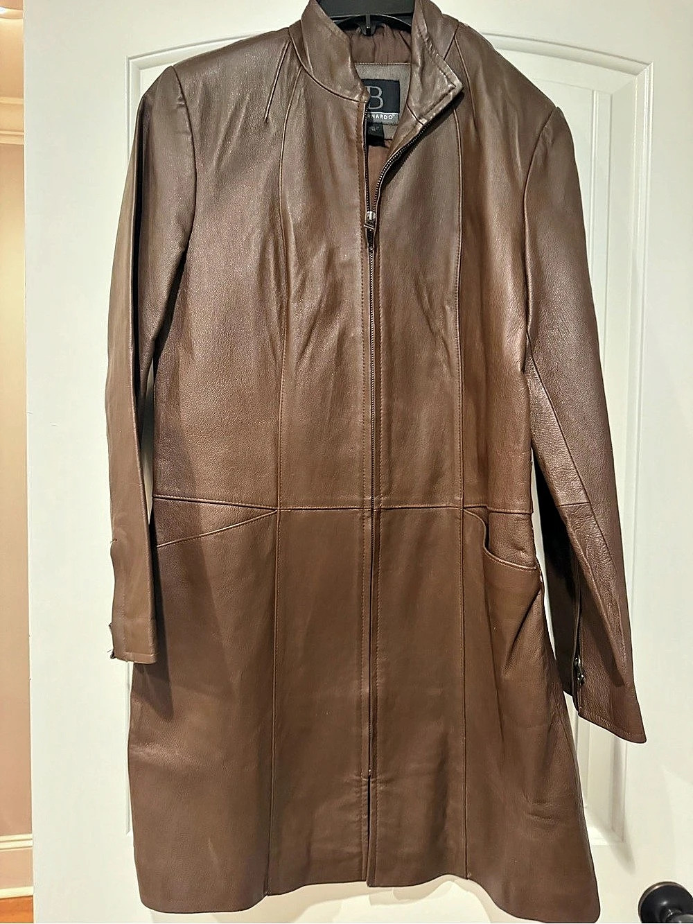 Bernardo Brown Leather Coat